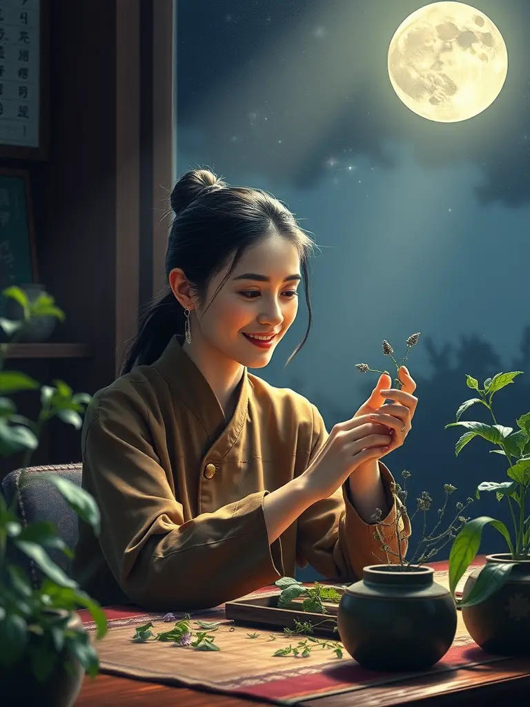 月下静谧时光中的能量重整与内在疗愈