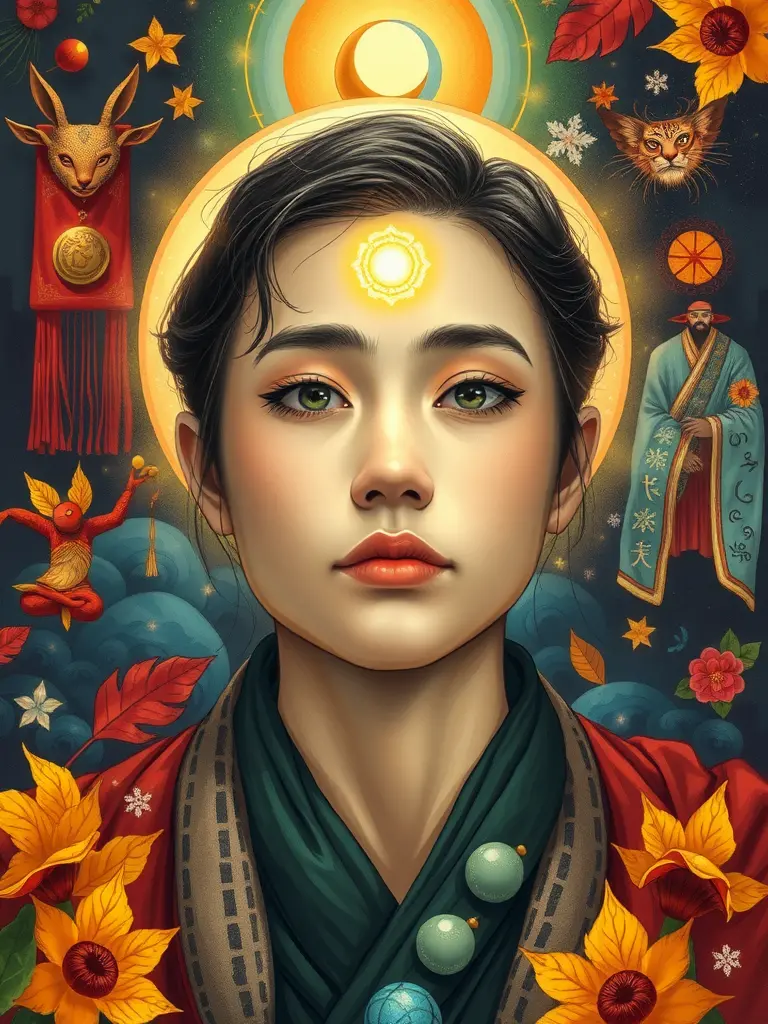 Daan ng seasonal self-awareness na pinagtagpi ng kulay at enerhiya
