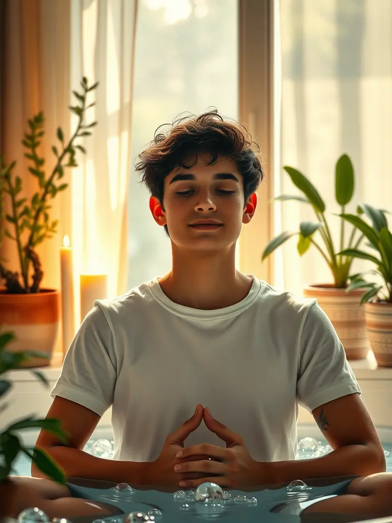 Despertar espiritual i ritual d'energia positiva a la llum del matí