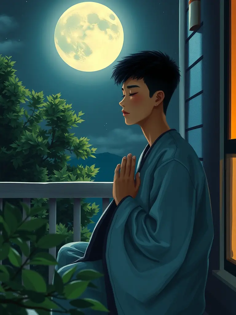 Ijọpọ pẹlu ọkan ni iriri ilọsiwaju ara ni imọlẹ oṣupa.