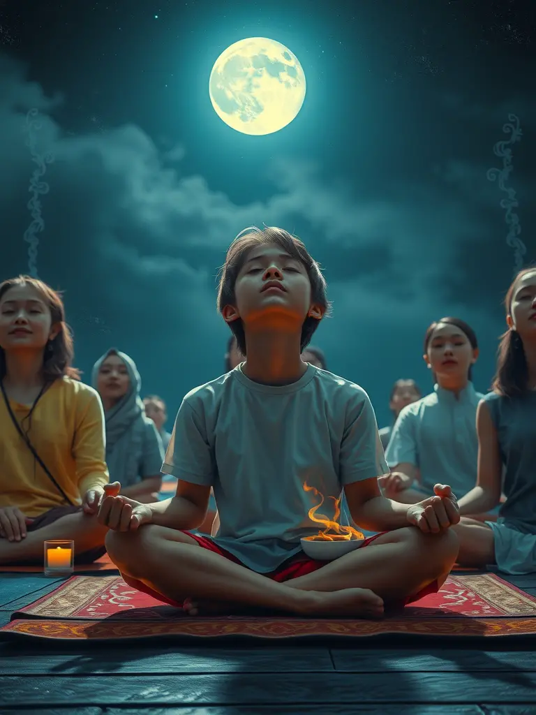 La meditazione delle riflessioni notturne guida un viaggio di elevazione della saggezza.