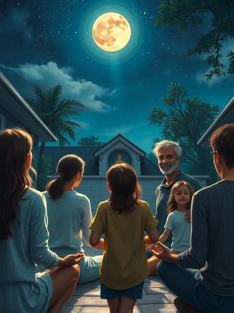 El camino de la práctica espiritual bajo la luz de la luna y la felicidad familiar.