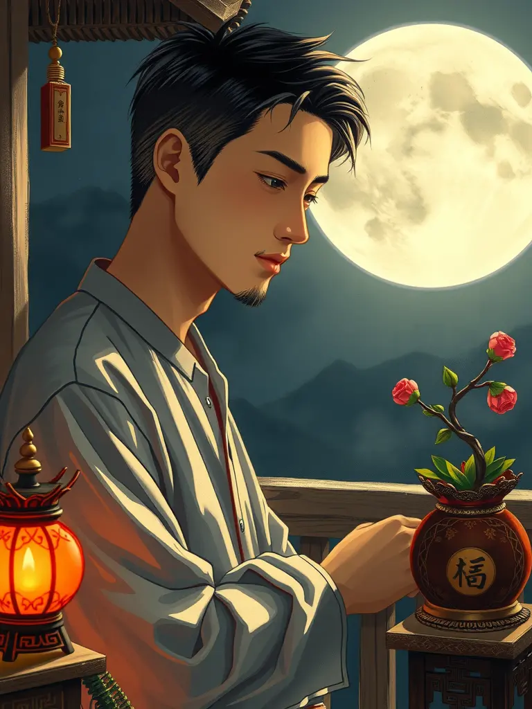 夜间静思与吉祥物品的心灵交融