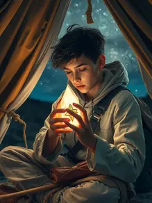 Crystal energy guides the night journey, protects, changes thoughts, and prays for blessings.