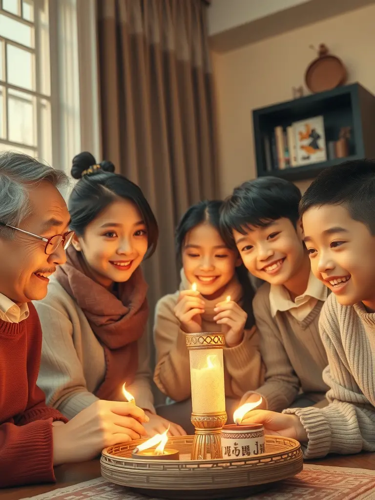 O ritual de incenso guia a família para uma nova rotina espiritual.