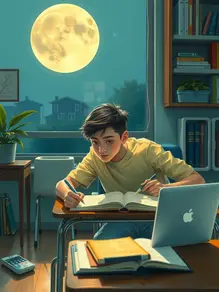 Arranjo espacial durante a noite da lua cheia para guiar os estudantes na ativação de sua energia.