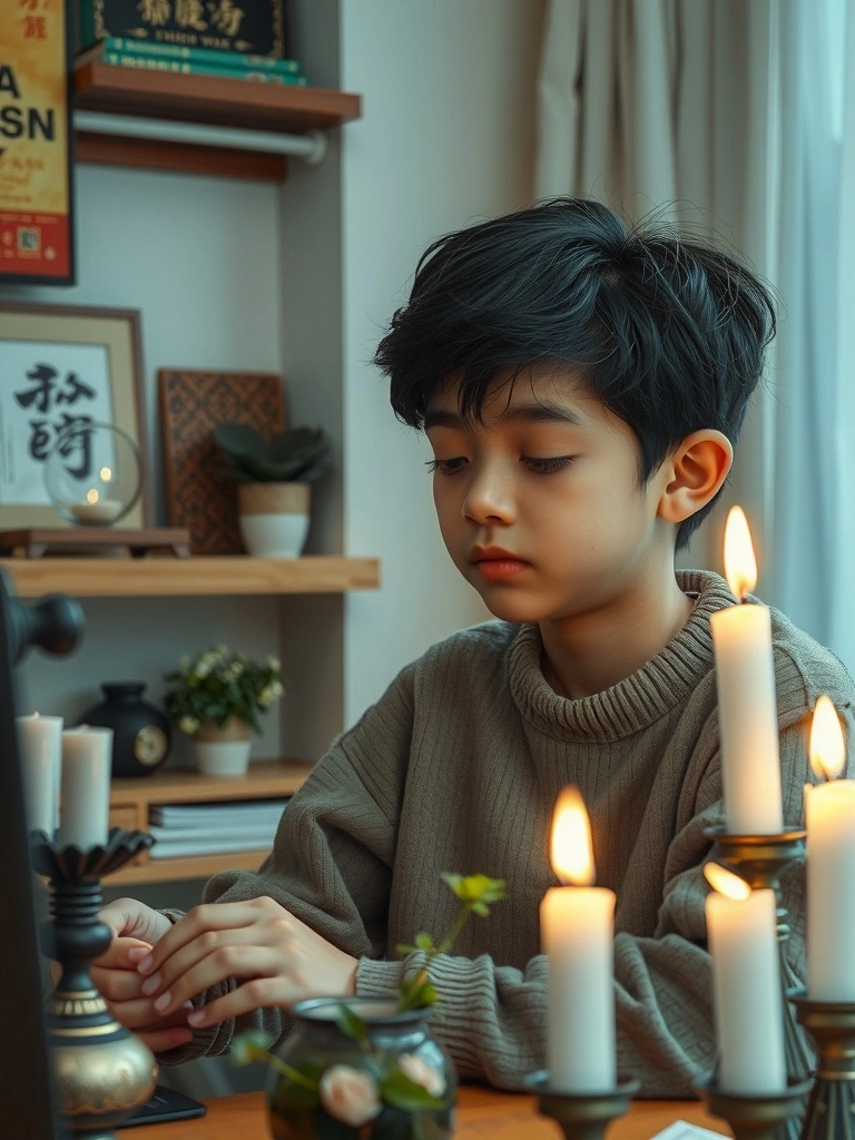 Die rustige oorgang van die oggendlig in feng shui opstelling aktiveer gelukkrag.