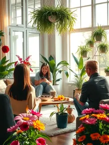 انرژی گل‌ها در طراحی داخلی خانه برای ایجاد فضایی سالم و محافظتی ترکیب می‌شود.