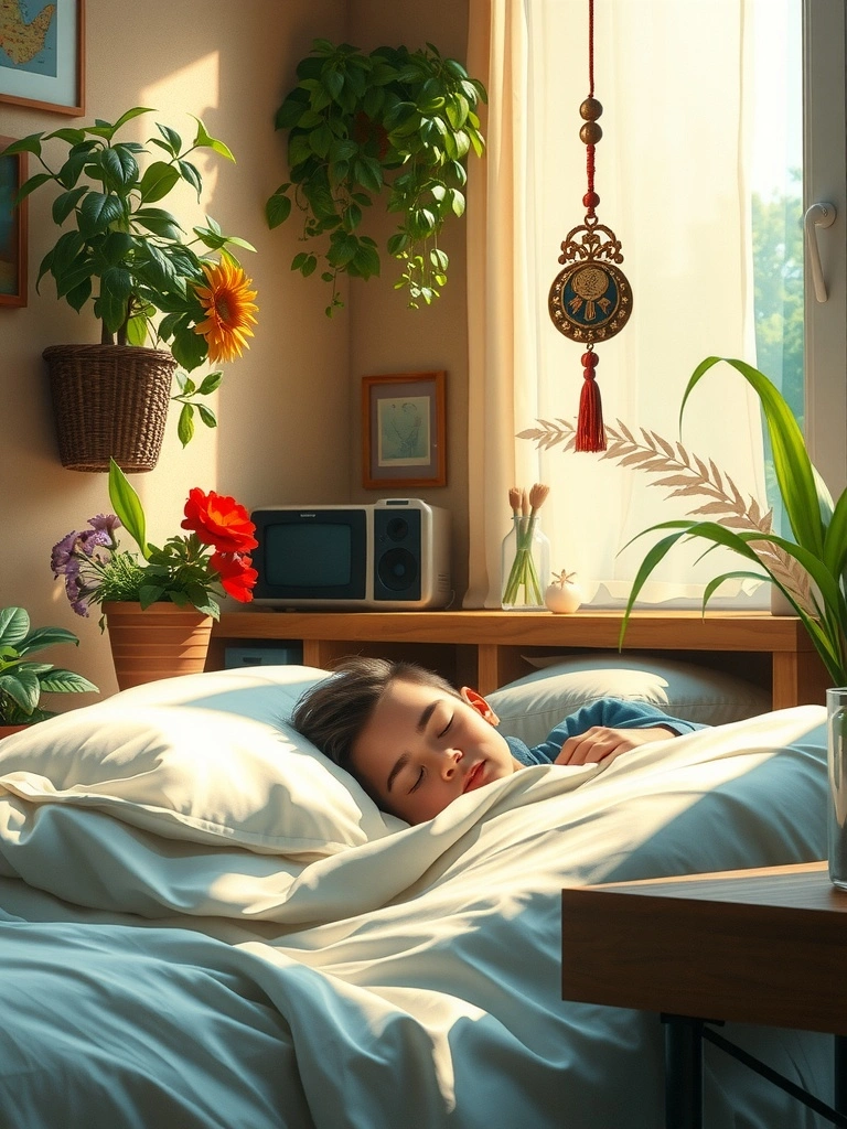 Energi bunga menyuntikkan kehidupan menciptakan ritus tidur yang tenang.