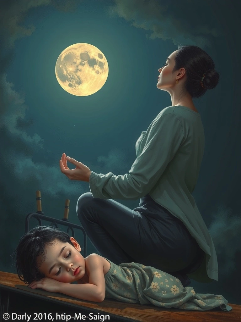 Les femmes harmonisent l'énergie de l'éclipse lunaire pour créer un champ de protection énergétique familial.