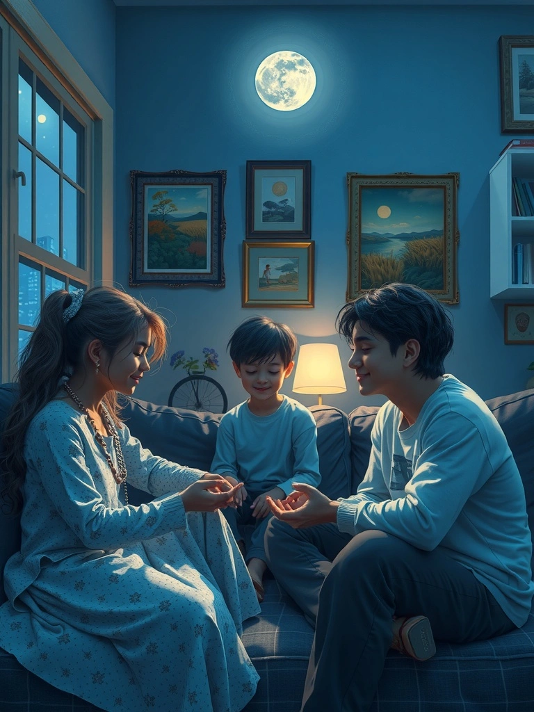 Dưới ánh trăng, cảm hứng tràn đầy mở ra vùng năng lượng bảo vệ hạnh phúc.
