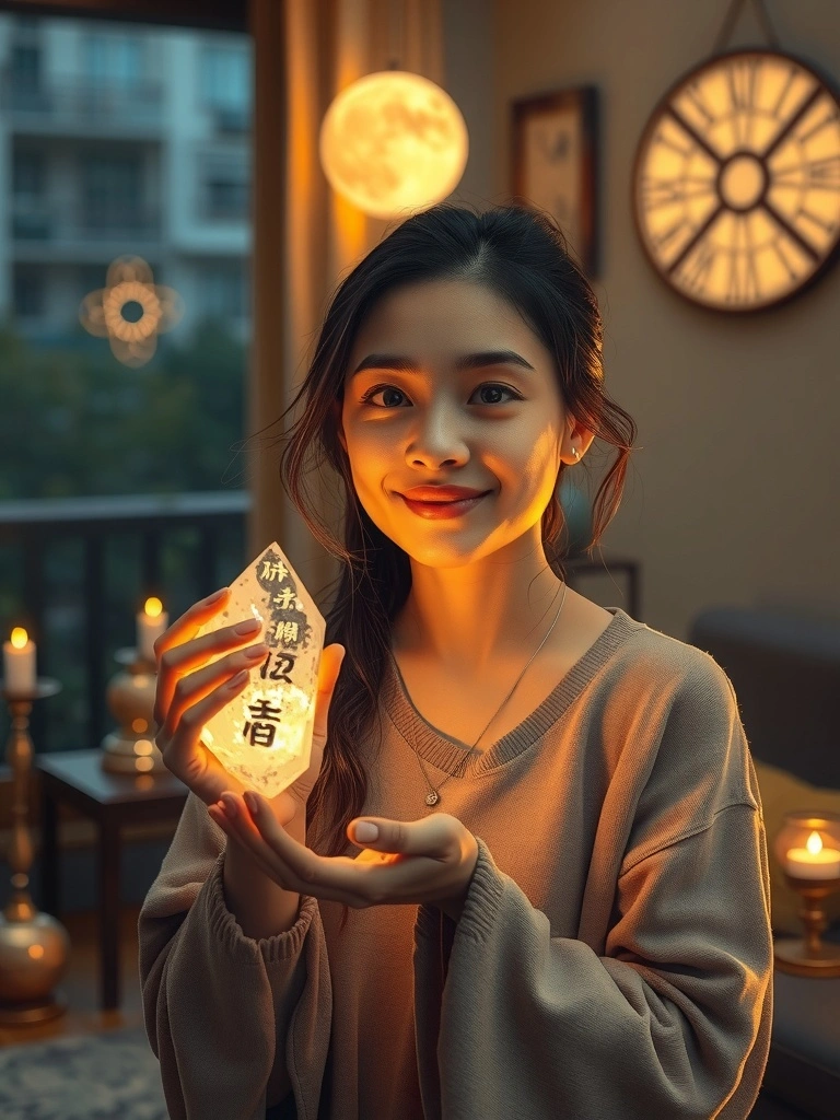 Ánh sáng mặt trăng cộng hưởng năng lượng kết hợp với tinh thể mang lại vận may cho gia đình.