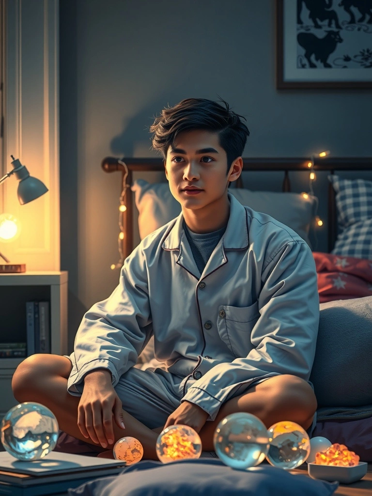 Trong ánh đêm dịu dàng, biểu tượng hạnh phúc thắp sáng sức mạnh bảo vệ bản thân.