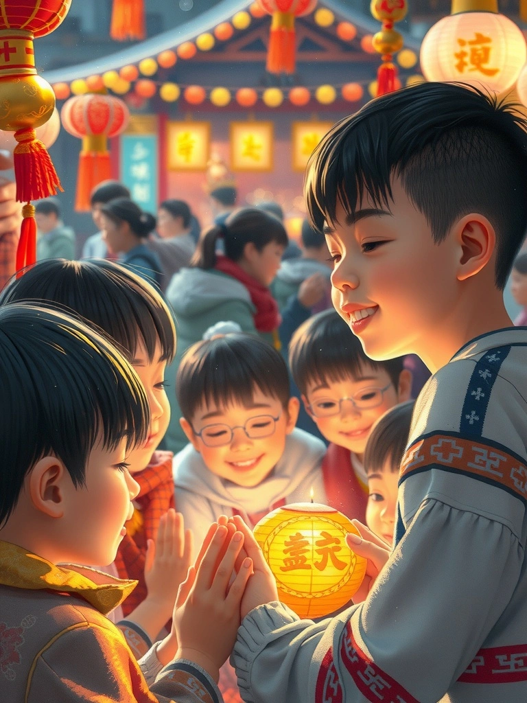 Không khí may mắn cho trẻ em tạo ra nghi lễ hàng năm và sức mạnh bảo vệ tinh thần.