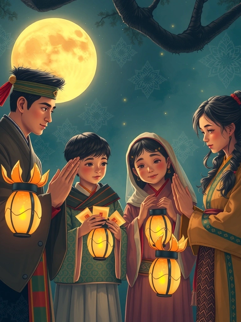 月夜祝福儀式引動家庭溫馨守護能量